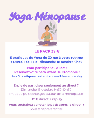 COURS YOGA MENOPAUSE (en ligne)